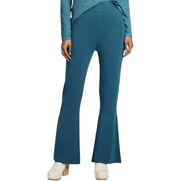 Victor Glemaud x Target High-Rise Flare Sweater Pants Elastic Waist Teal Blue L - Picture 1 of 6